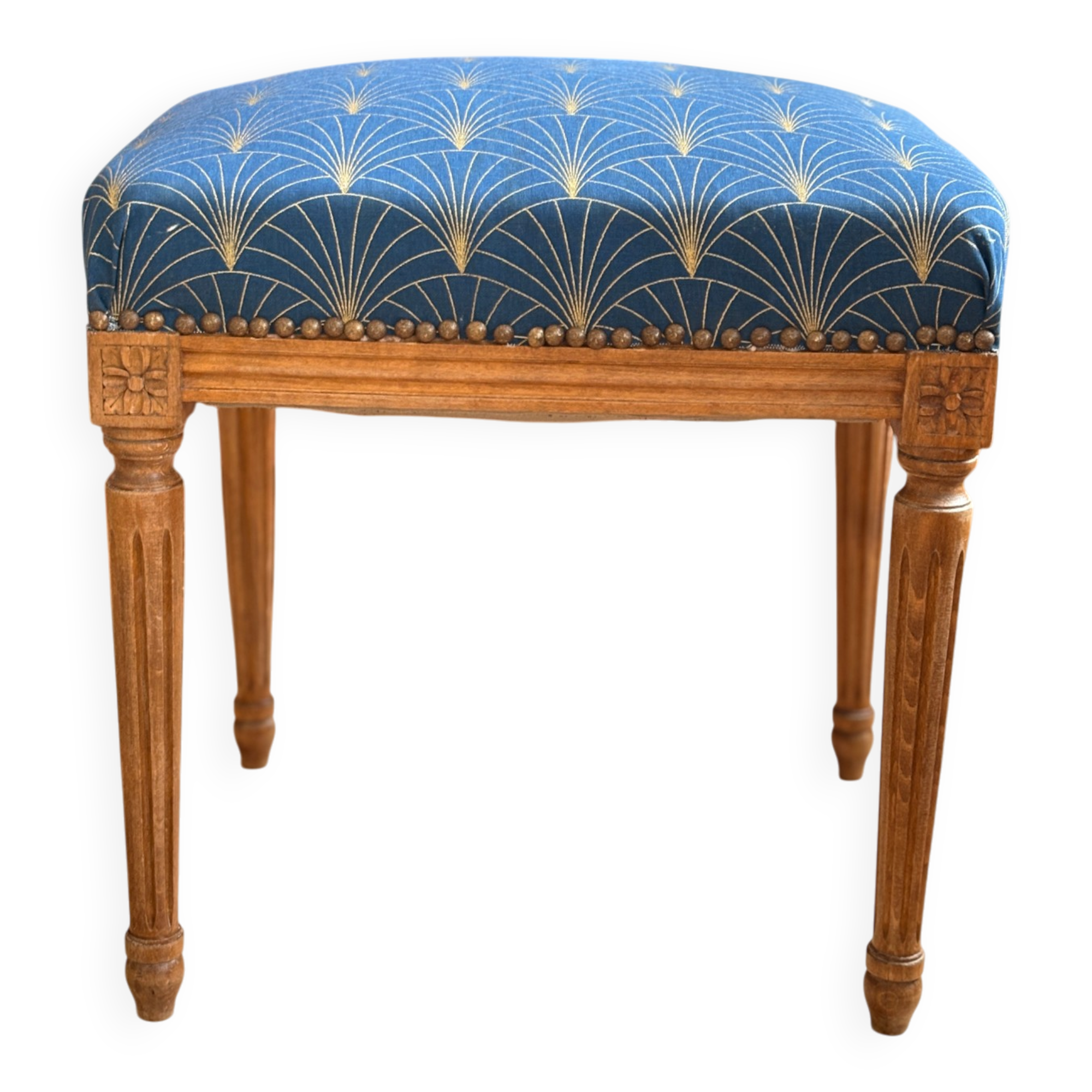 Louis Philippe stool reupholstered