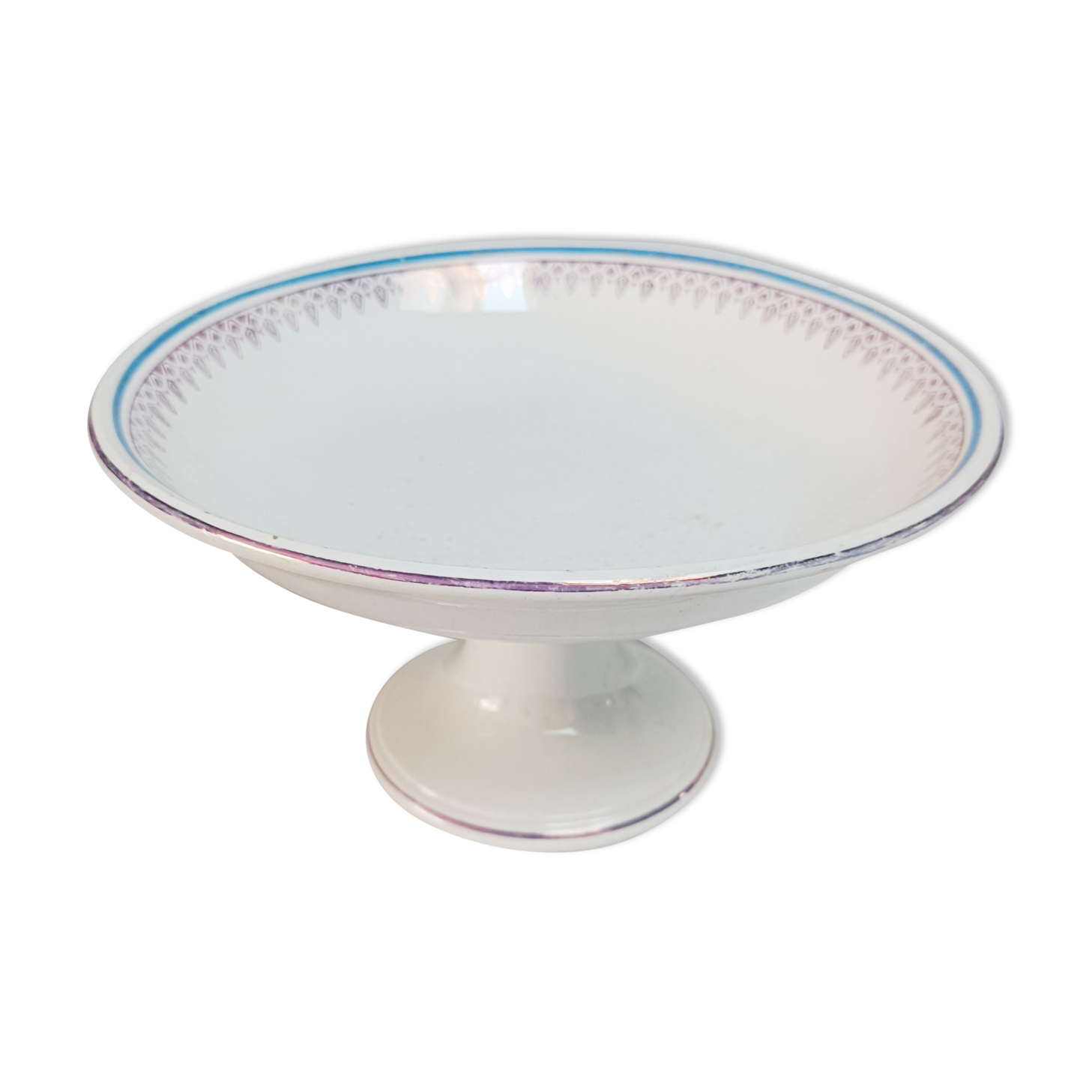 Antique earthenware compote dish