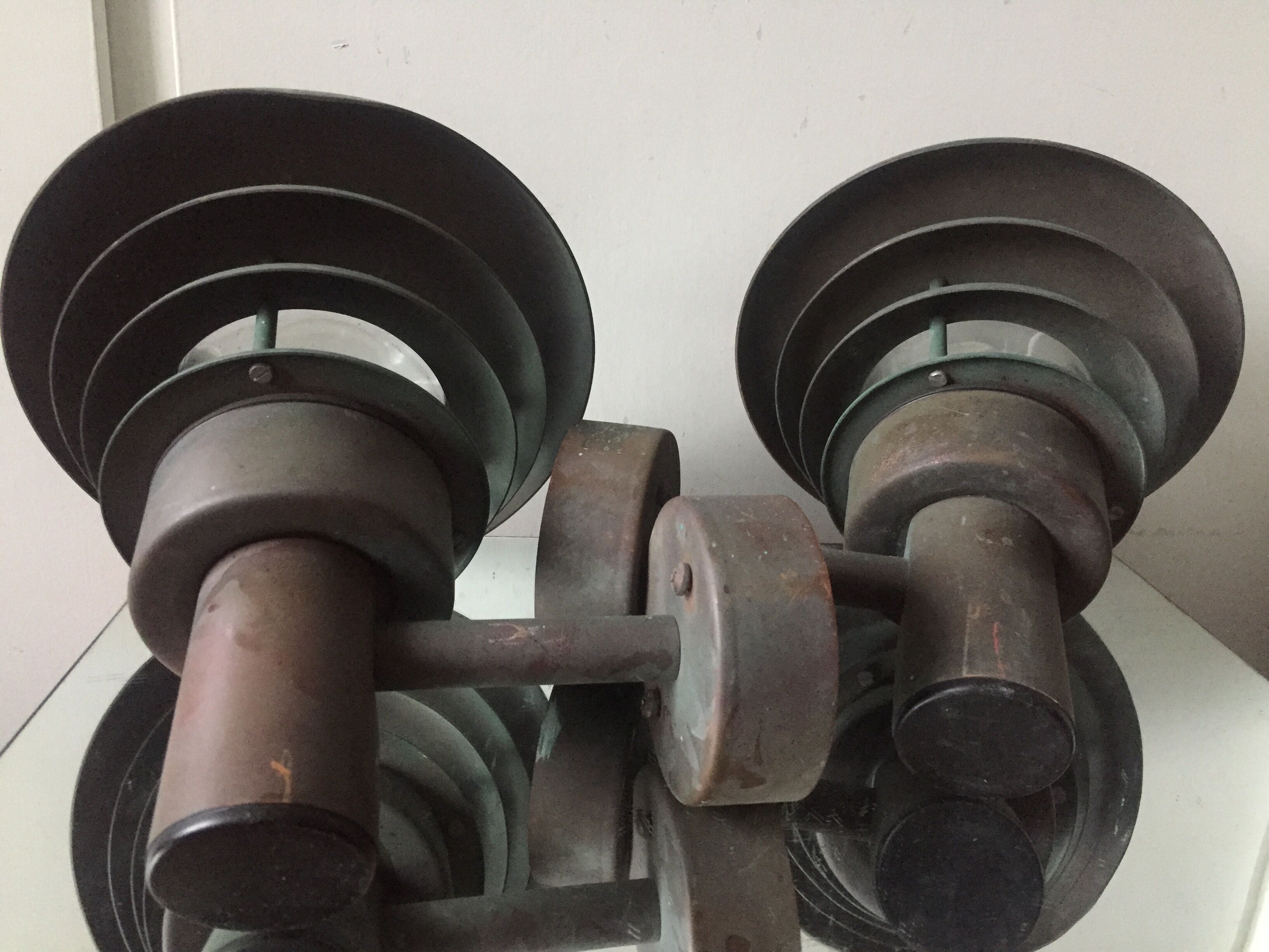 Pair of classic danish copper outdoor lamps