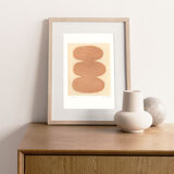 One-design painting on dated and signed paper without frame