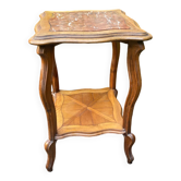 Sellette marbre et marqueterie