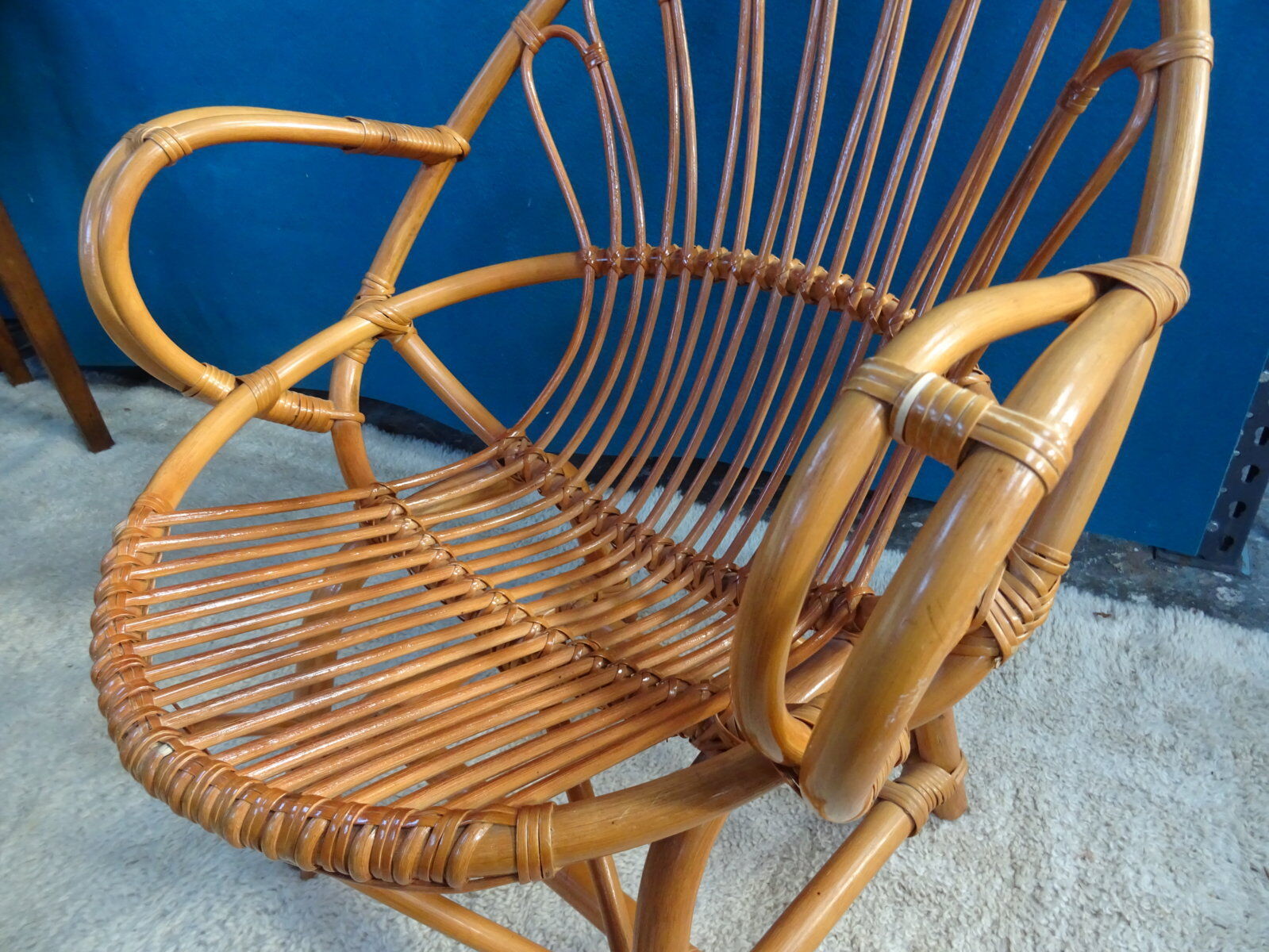 Fauteuil rotin coquille adulte