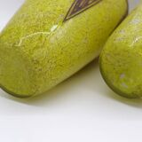 Set 2 Rare Vase Ovoïde signé F-T Legras Pare de verre Art deco 1930