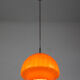 Suspension en verre orange du milieu du siècle