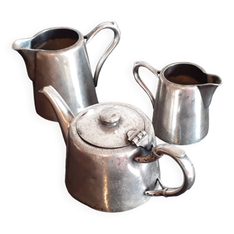 Antique 3-piece metal tea set