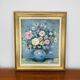 Tableau nature morte bouquet de fleurs, cadre doré