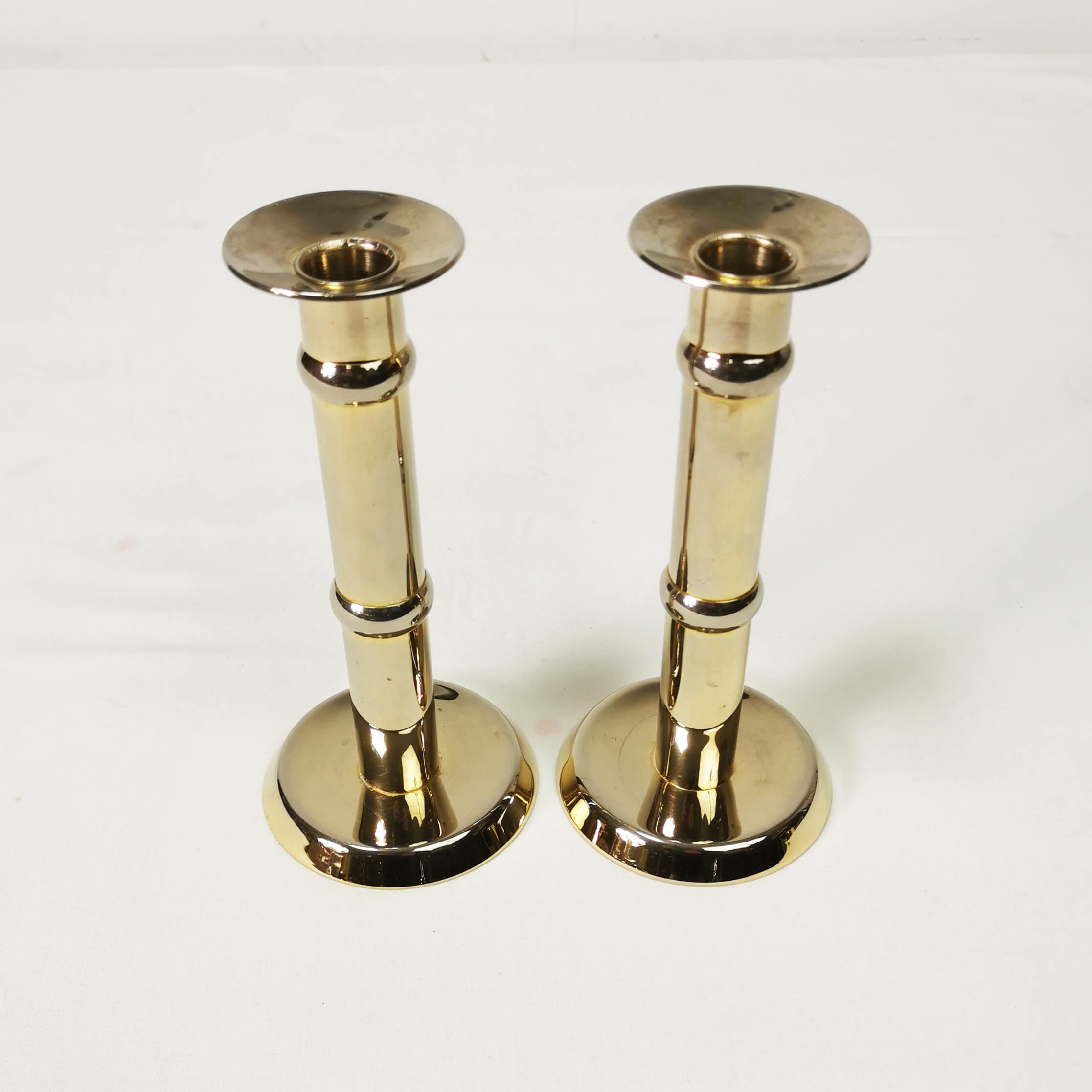 Pair of gilded candlesticks, 1960s Denmark