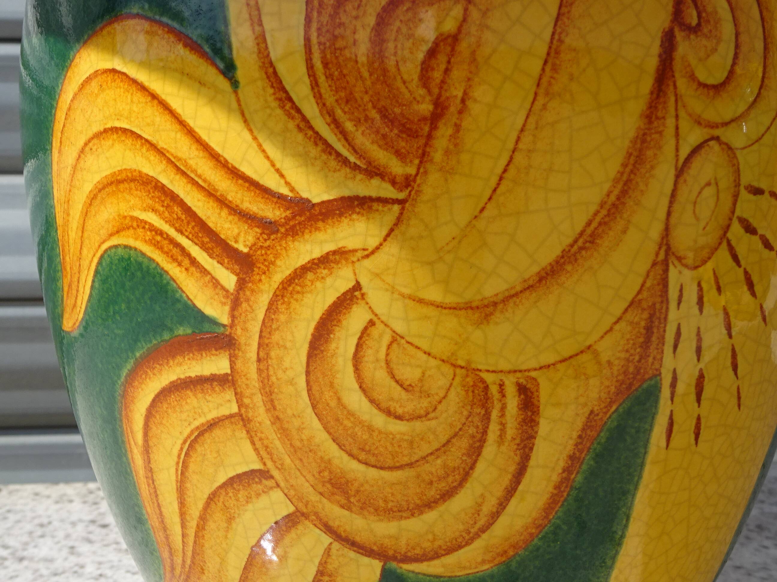 Ceramic lamp, vase and matching plate, Drimmer