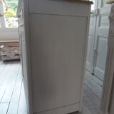 Art Deco sideboard patinated pearl gray, oak top.