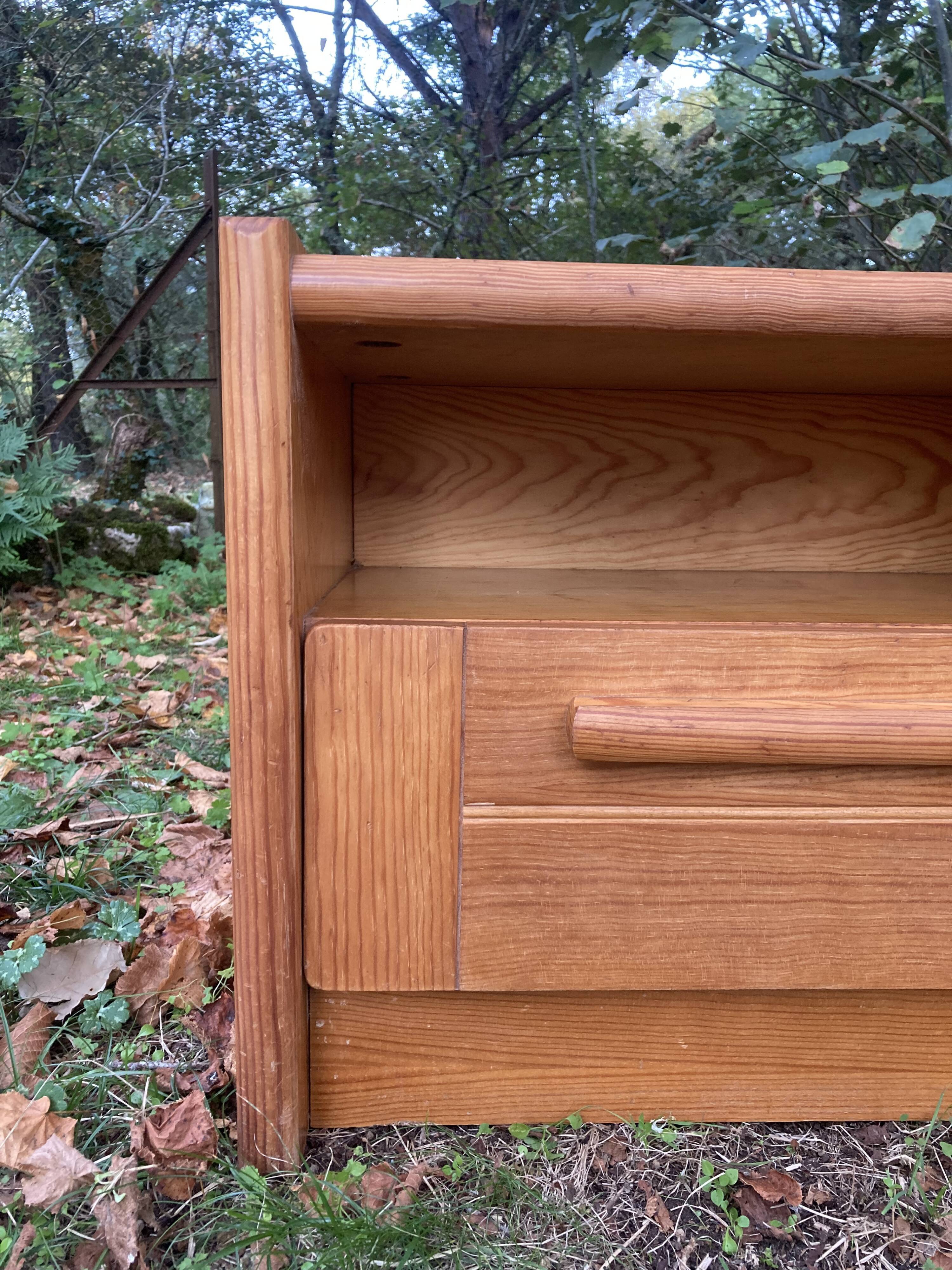 Paire de chevets en pin des années 90 meubles en bois vintage