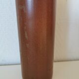 bottle, vase, soliflore in brown glazed stoneware