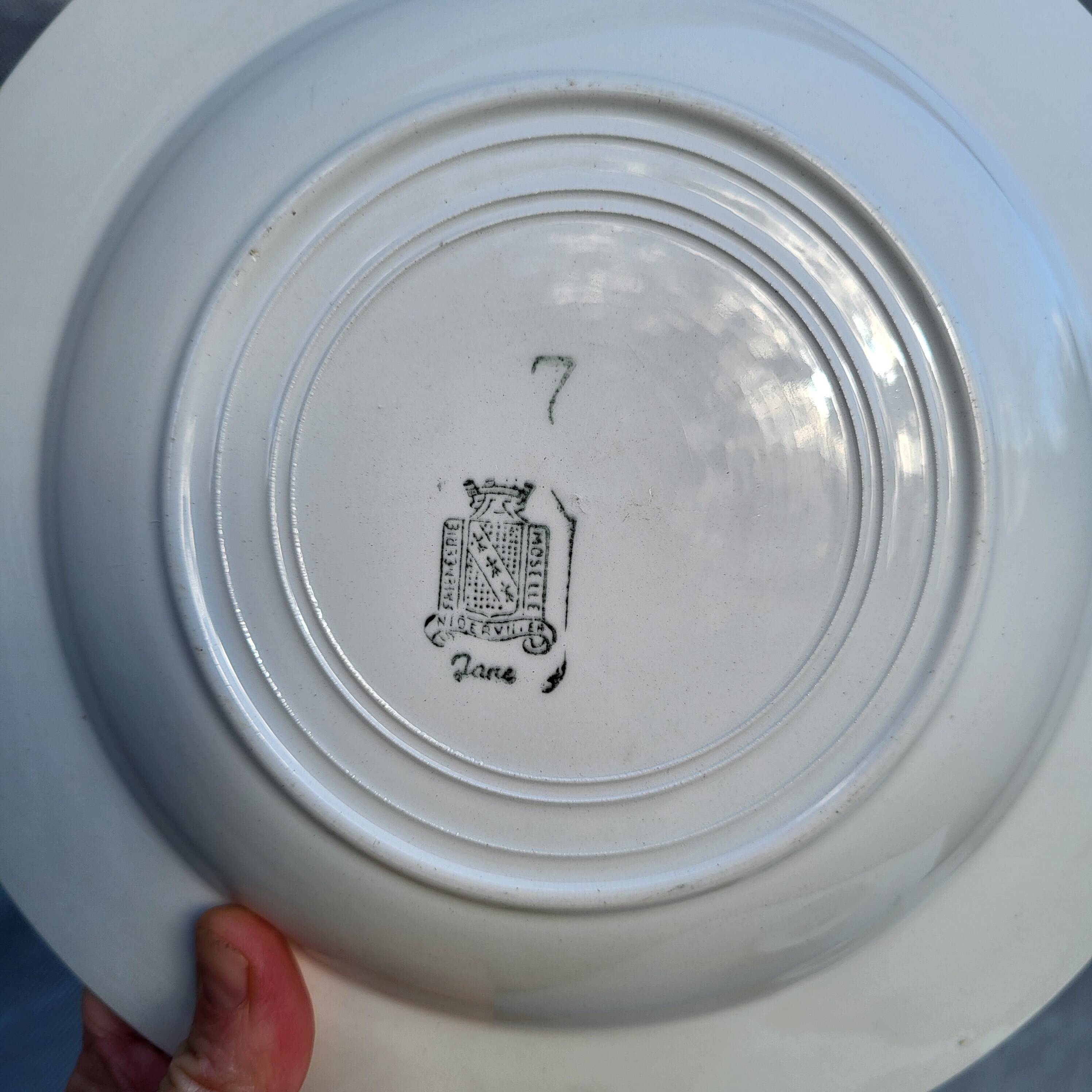 Lot 9 deep plates ▪︎ Art Deco ▪︎ Jane ▪︎ Niderviller