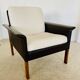 1960s retro Hans Olsen rosewood and leather lounge chair