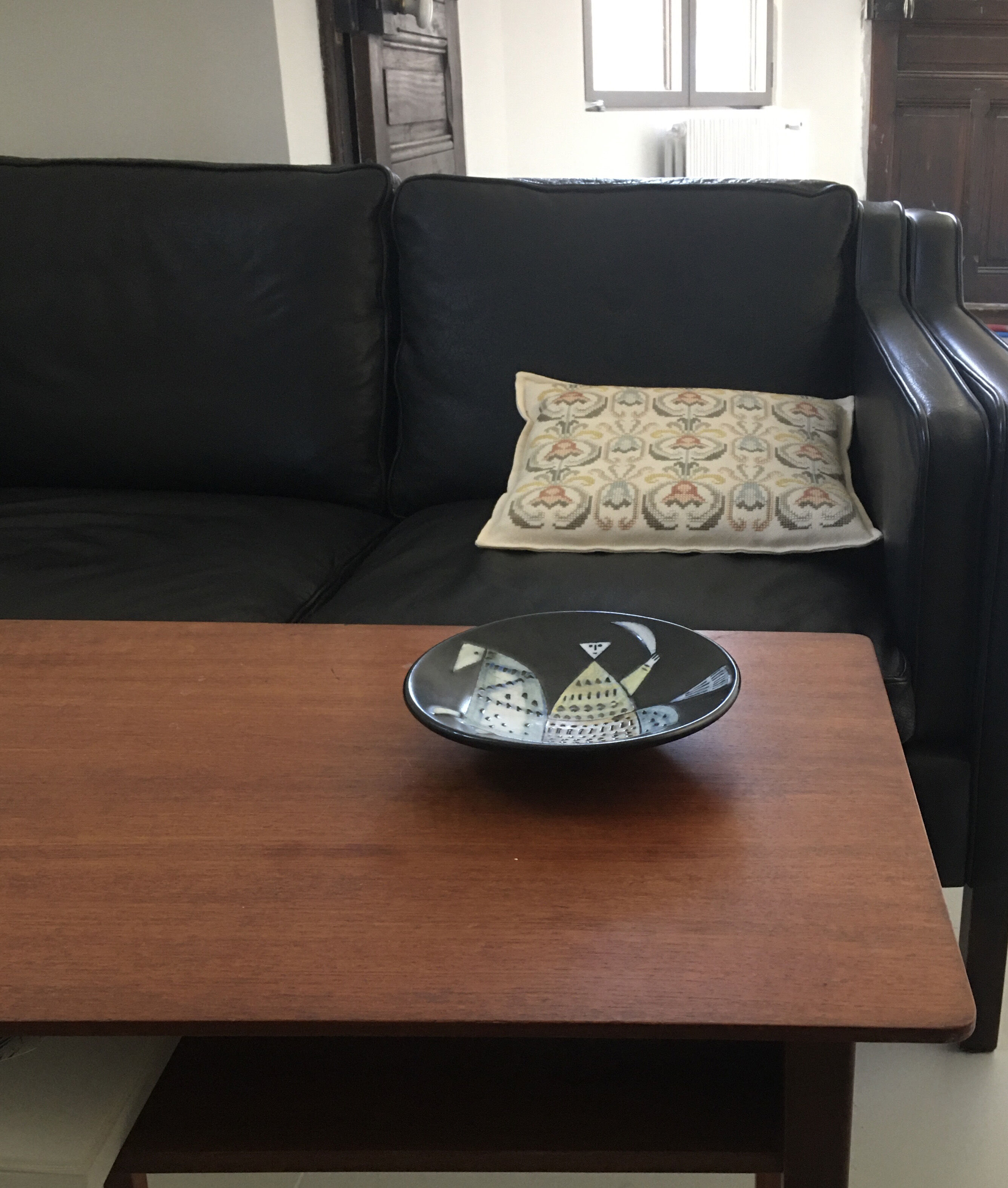 Decorative dish in glazed stoneware, "varite", lisa larson, gustavsberg, 60's