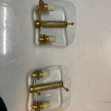 Italian Brass Glass Sconces 1950’s