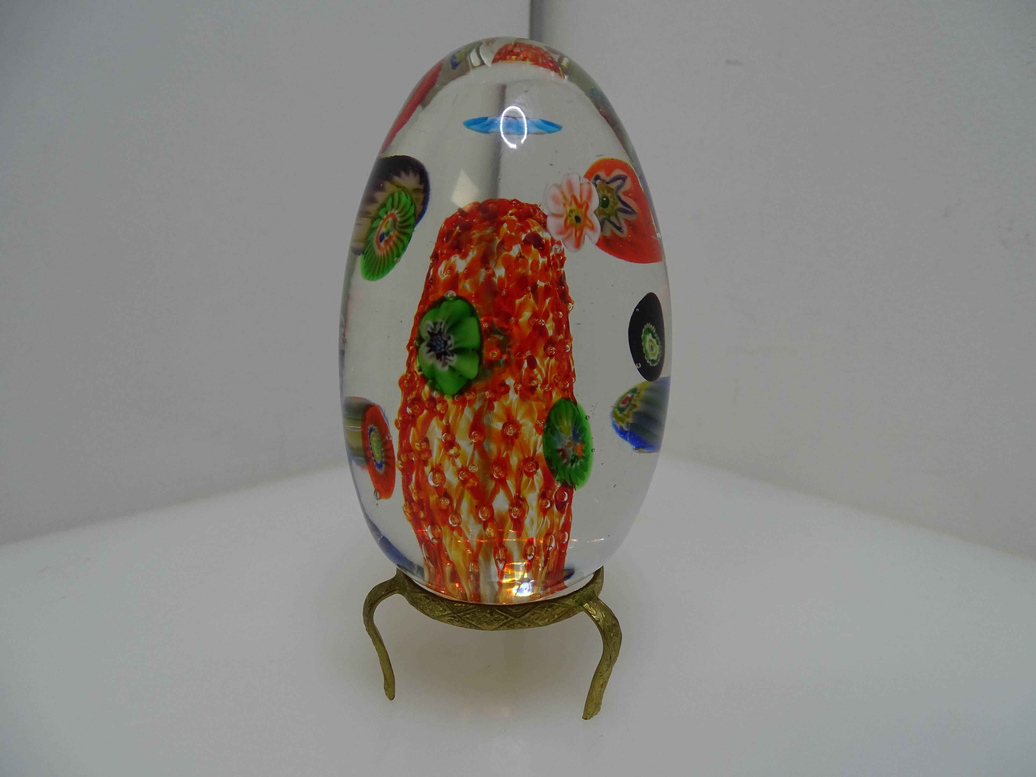Press paper egg flowers millefiori glass