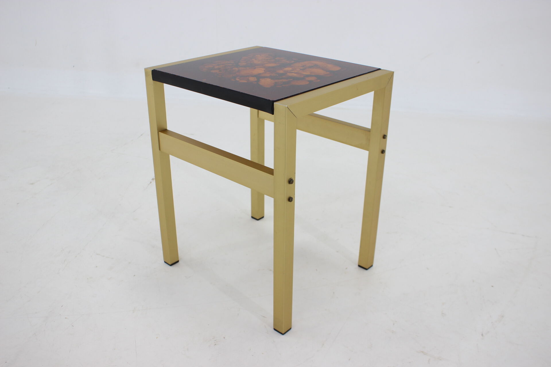 1960s italian brass and glass side table