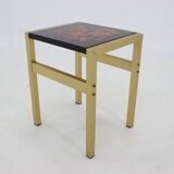 Table d’appoint italienne en laiton et verre des années 1960