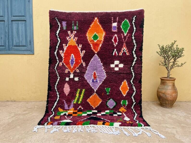Burgundy Moroccan Berber rug 200cm x 300cm