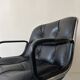 Black leather office chair and armrest by Charles Pollock for Knoll International