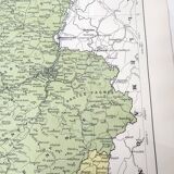 Carte vintage de la Belgique et Luxembourg 43x43cm de 1950