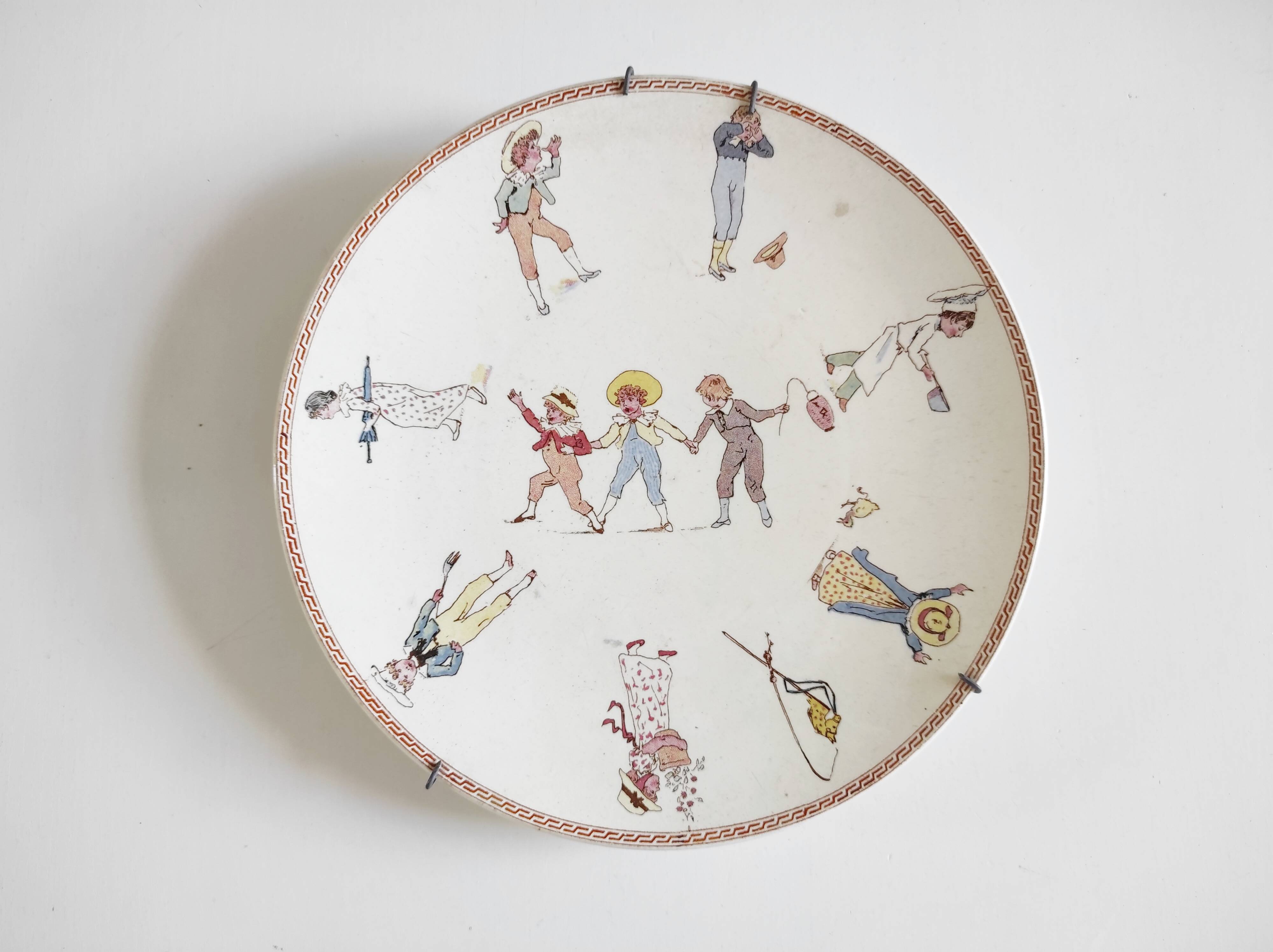 Assiette décorative aux enfants sarreguemines