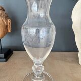 Engraved glass vase