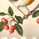 Antique engraving bird in metal frame