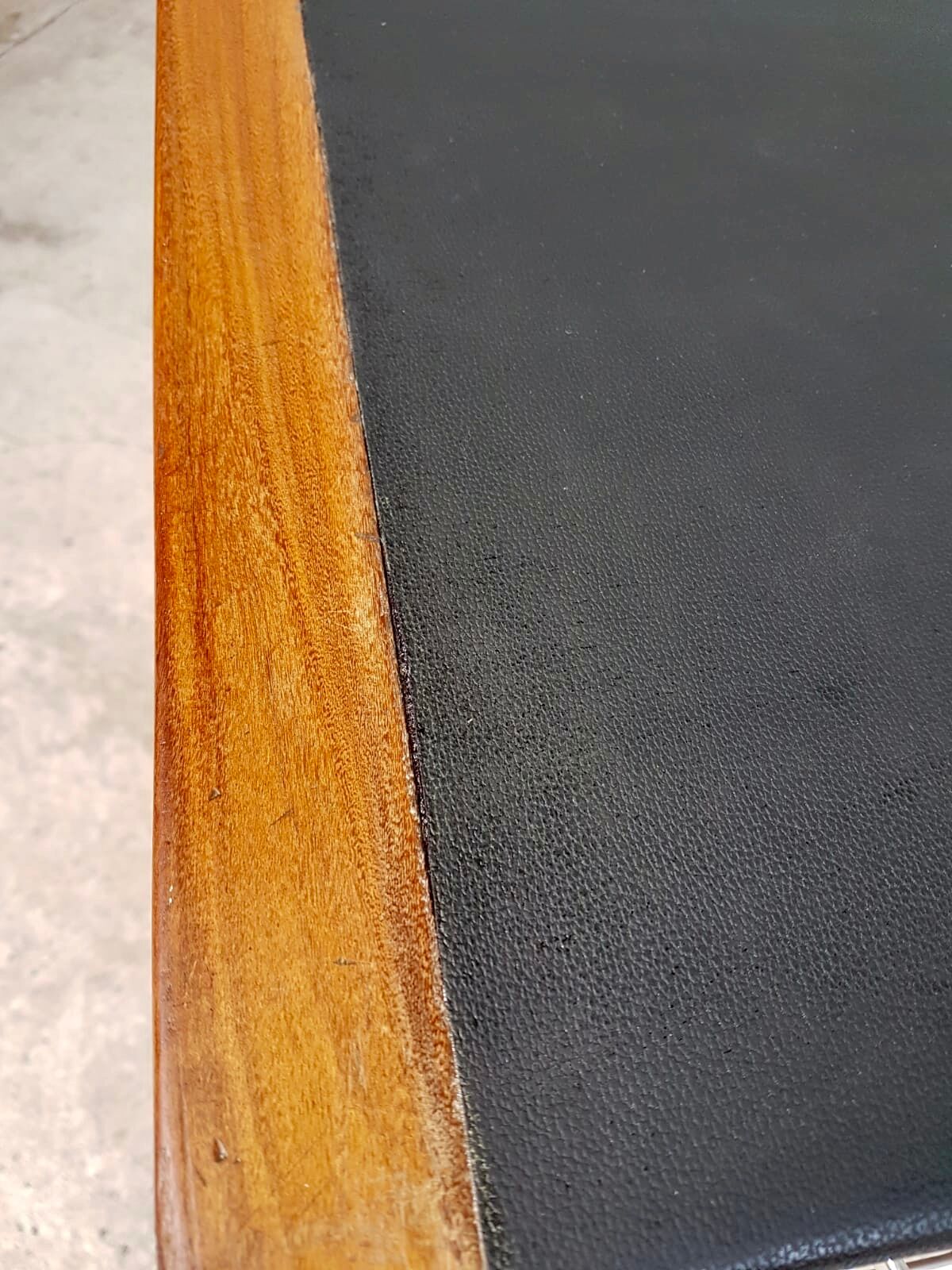 Teak desk with vinyl top