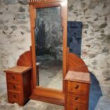 Art Deco mahogany dressing table with bevelled tilting mirror, France, 1920s–1930s.