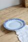 Antique faience compote Sarreguemines U&C model Mimosa blue
