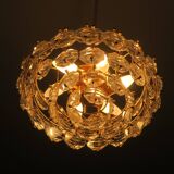 Lustre Kinkeldey en plaqué or et verre à facettes, années 1960