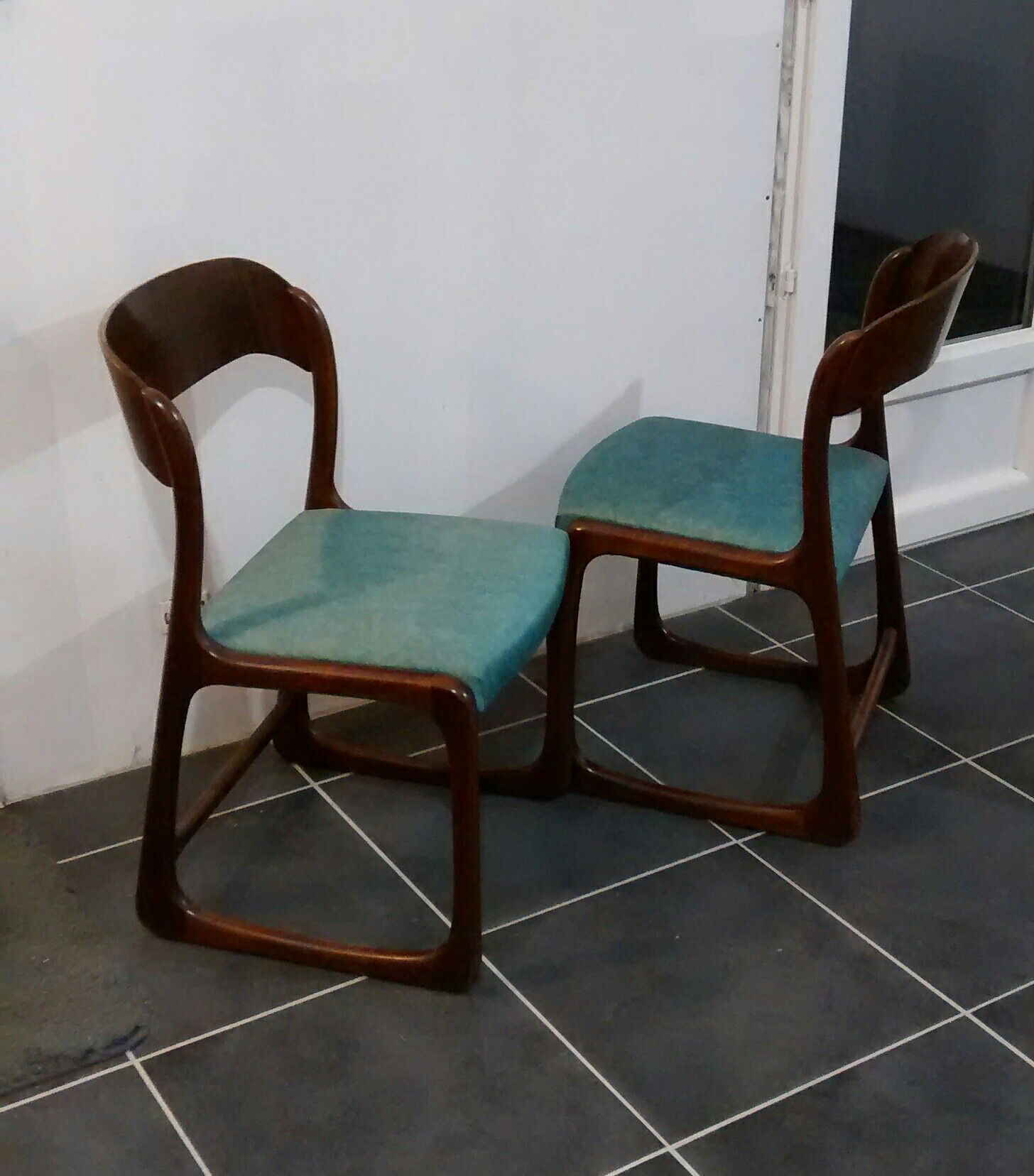 Pair of chairs Baumann sled