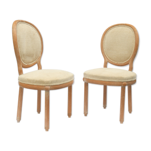 Paire de chaises en bois cerusé