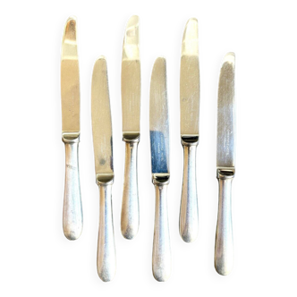 6 Christofle Hôtel dessert knives in silver metal