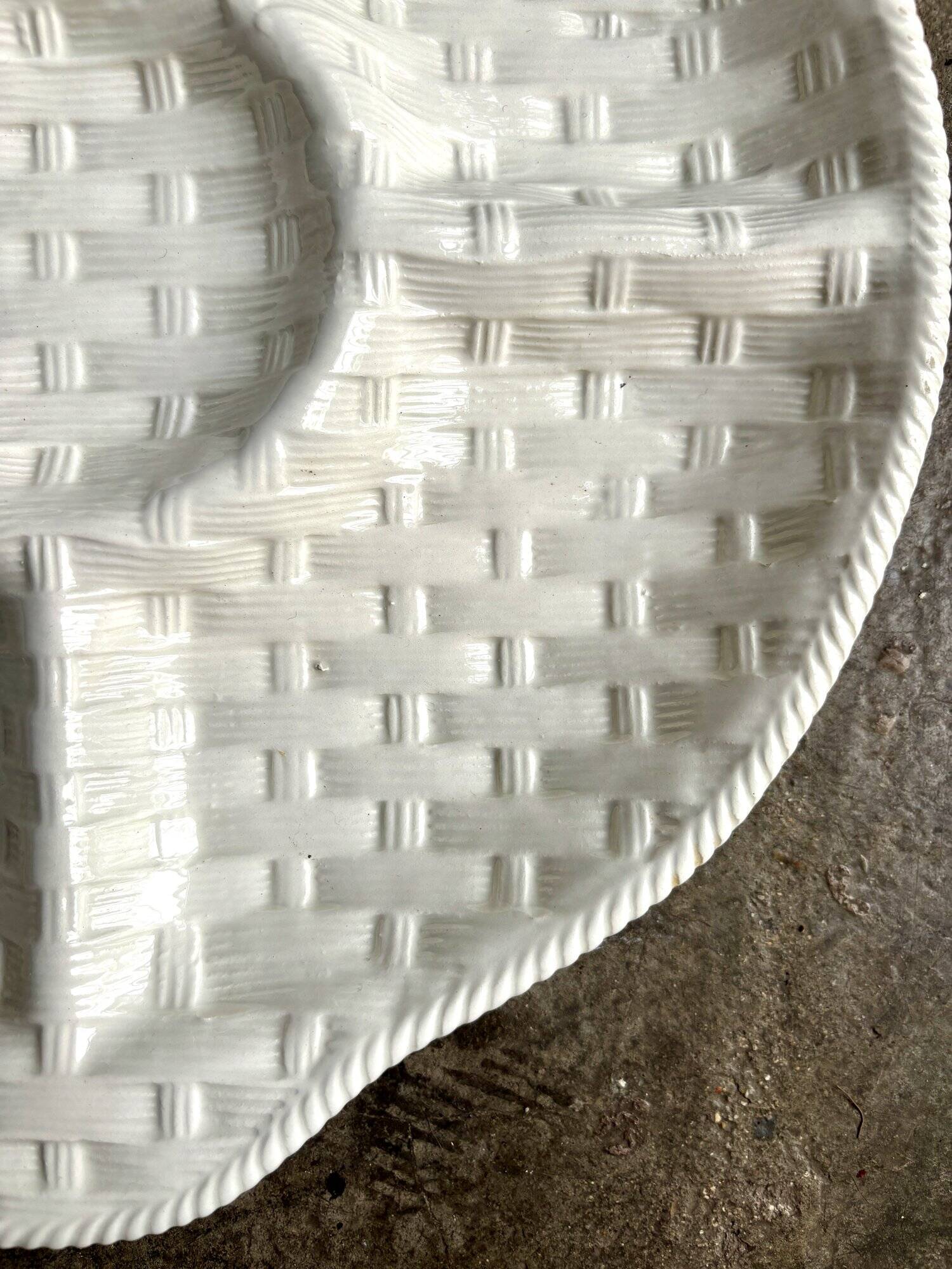 Italian woven earthenware compartment dish