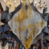 Chandelier iron struck & murano glass, 1970
