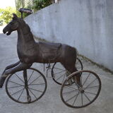 Wooden horse tricycle