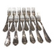 12 silver-plated metal table forks, Ercuis silversmith, Louis XV 29