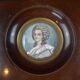 Framed 19th-century miniature gouache portrait of an aristocratic woman