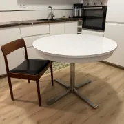 Round table Space Age Roche Bobois with integrated extensions system 1970.