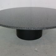 Mid-century  granite stone round coffee table, 1970's italy