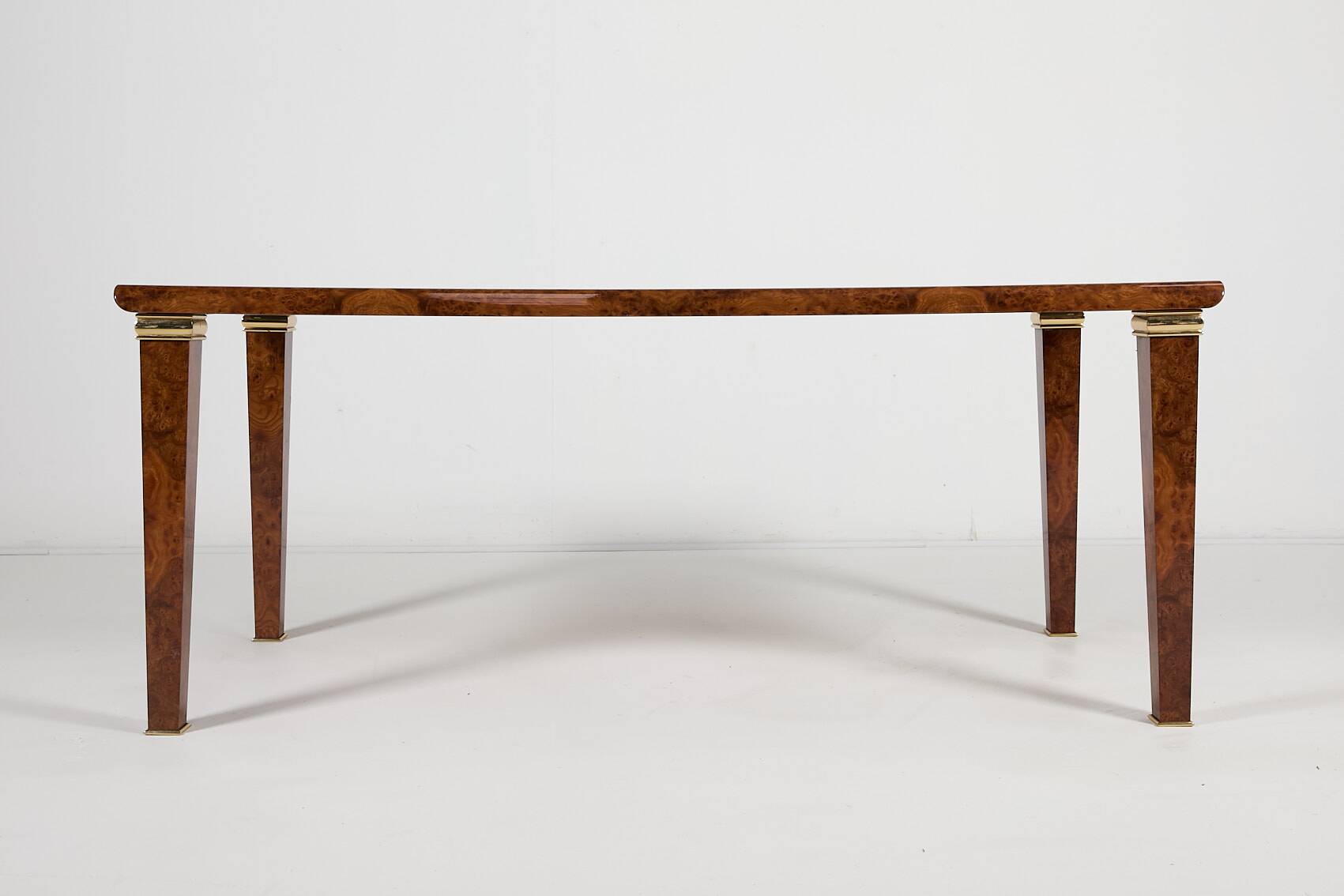 Vintage italian burl wood dining table from gdm, 1980’s