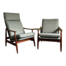 Pair of Lounge Chairs by Poul Volther for Frem Rojle, Reupholstered Accent Chairs