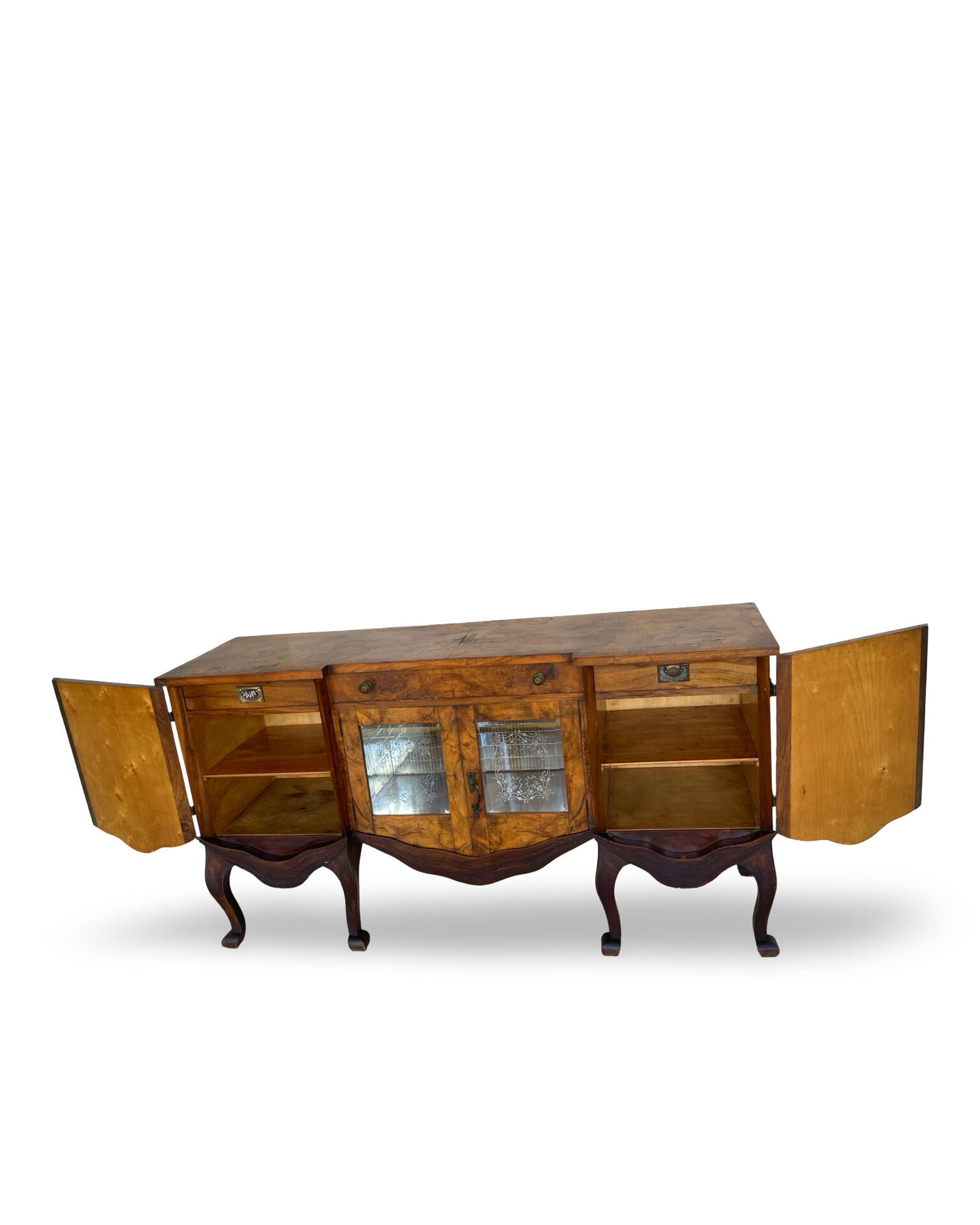 Buffet en noyer burr italien, années 1930.