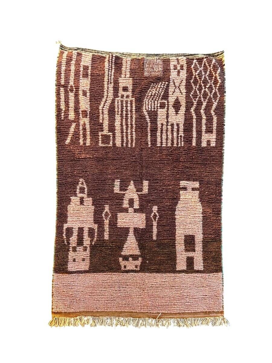 Moroccan Berber rug, Bohemian Boujad in wool.
