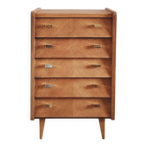 Renovated vintage chest of drawers, Scandinavian style, 1950s-60s.