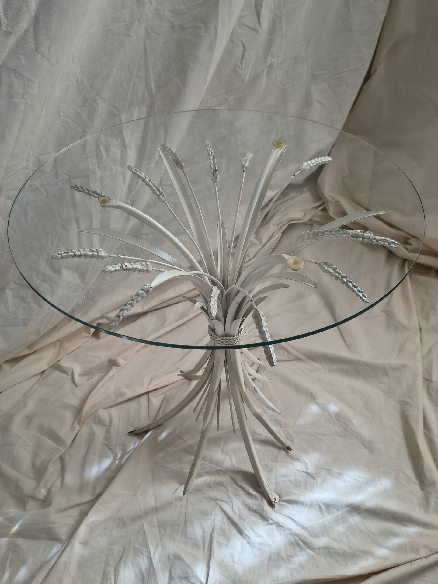 Table basse gerbe de blé fin années 1960