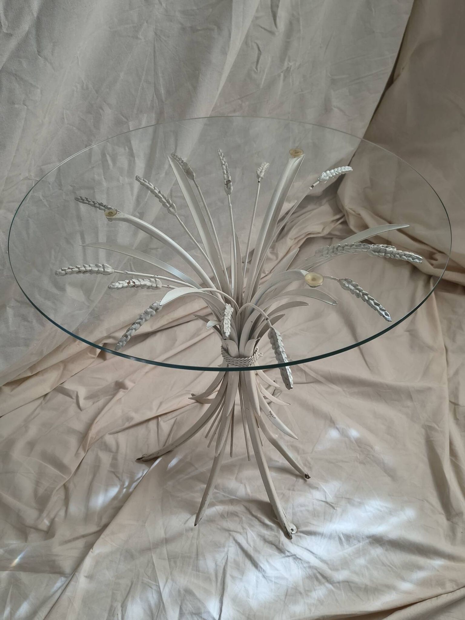 Table basse gerbe de blé fin années 1960