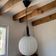 Vintage suspended globe in white opaline / PHILIPS suspension